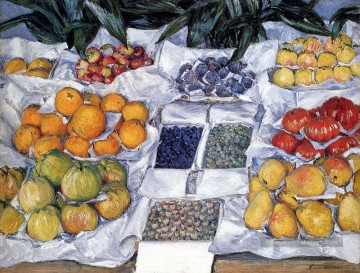  morte Galerie - Fruit affiché sur un stand Impressionnistes Gustave Caillebotte Nature morte